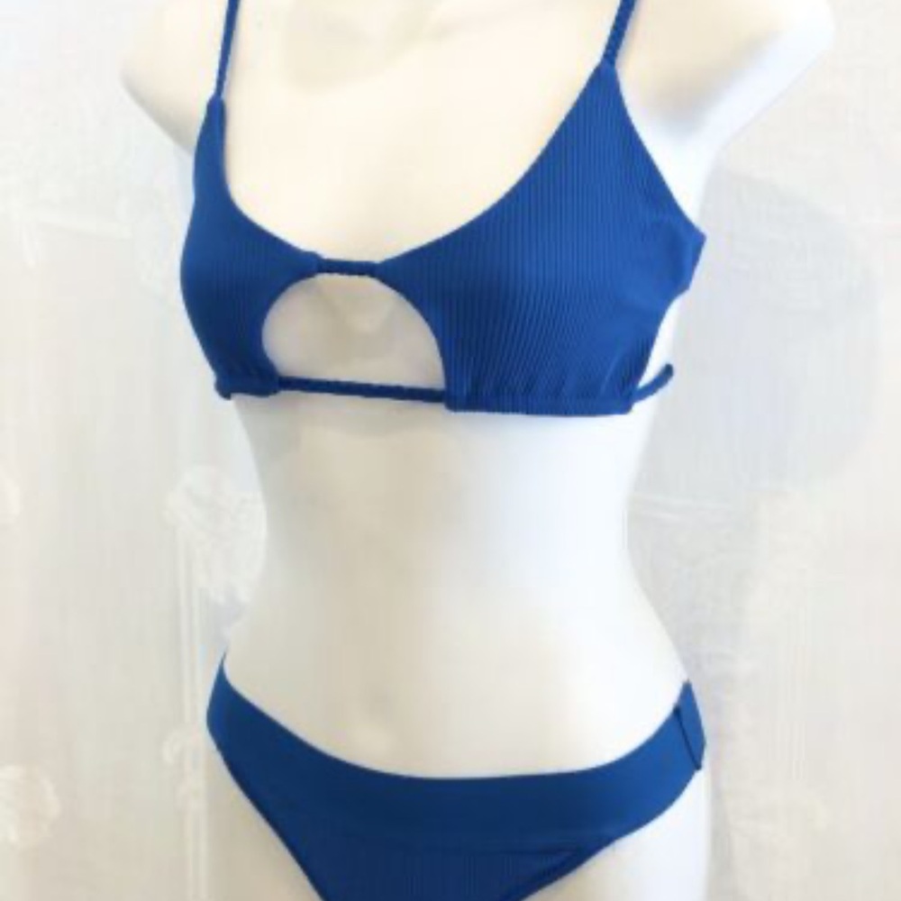 Frankie’s bikinis royal blue/purple willa top bikini